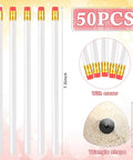 50 Pack Triangular Grip Wood Pencils With Erasers White HB Graphite Pencils For Writing Drawing And Sketching