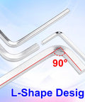 All In One Square Head Wrench Set L Shaped Allen Keys chromium-vanadium steel showing 90-degree angle design