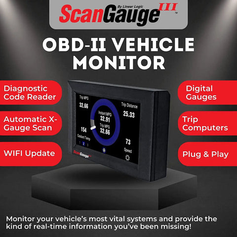 All New Touch Screen OBD2 Code Reader With Digital Gauges And Trip Computer, Free WiFi Updates, Visual And Audible Alarms display