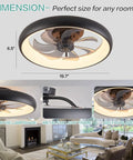 Copper Color Flush Mount Ceiling Fan With Lights, Low Profile Design, Remote Control, for Living Room view