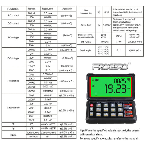 All In One Digital Multimeter With NCV Auto Range And Live Line Detection for detailed function specifications and display