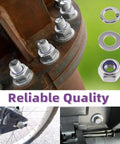 150 Pcs Metric 304 Stainless Steel M6 Hex Lock Nuts, Flat Washers, And Split Lock Washers Kit on mechanical parts