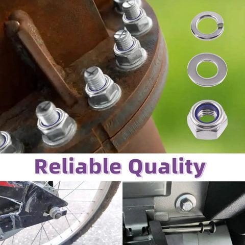 150 Pcs Metric 304 Stainless Steel M6 Hex Lock Nuts, Flat Washers, And Split Lock Washers Kit on mechanical parts