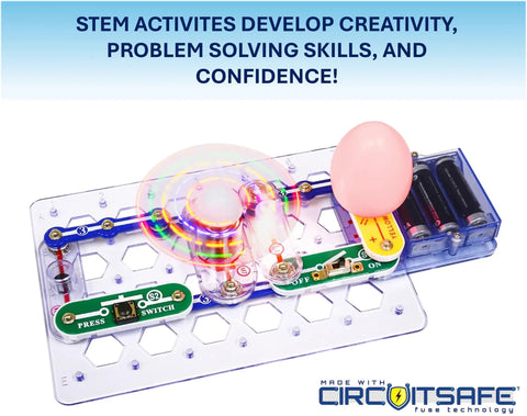 Beginner Electronics Snap Together Kit For Kids Ages 5 To 9 STEM Exploration Project Kit To Build Real Working Circuits shown