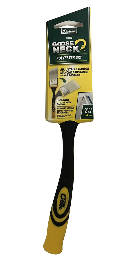 Gooseneck Angular Paint Brush With Flexible Soft Grip Handle Two And One Half Inch Extend Your Reach in package