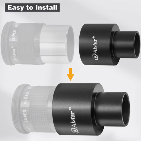 0.965 Inch To 1.25 Inch Eyepiece Adapter For Telescopes Aluminum Converter assembly illustration.
