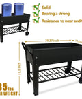 Big Outdoor Raised Garden Bed With Legs And Wheels Metal Planter Box for Vegetables Flowers and Herbs, 40x11x31.5 inches.