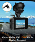 Dual Front And Rear Dash Camera For Your Ride With 2 Inch Display Two Point Five K Front And 1080P Rear Night Vision shown in car