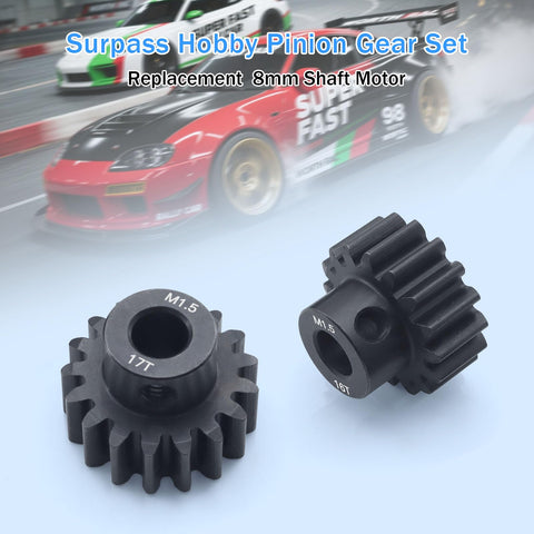 Pinion Gear Set M1.5 14T 15T 16T 17T 8mm Shaft Steel For RC Cars 1 To 5 1 To 6 1 To 7 1 To 8 1 To 10 Fits Traxxas Arrma HSP HPI Axial Losi Brushed Or Brushless Motors