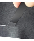Pro Grade Two Piece Leather Knife Set For Leathercraft, Round Cutting Knives in manganese steel cutting black leather close-up
