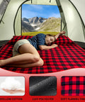 Cozy Double Sleeping Bag For Adults With 2 Pillows in a tent, flannel cotton, windproof bottom, outdoor camping gear.