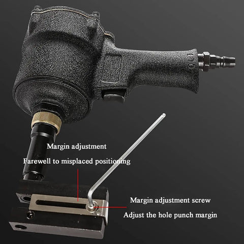 Pro Grade Pneumatic Hole Puncher With 360 Degree Swivel And Quiet Exhaust Guard For Rock Solid Performance On Tough Sheet Metal Panels And Fast Trade Shop Work