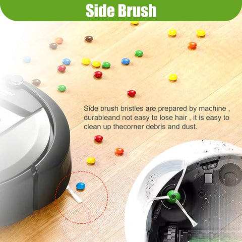 Replacement Side Brush For iRobot Roomba I Series And J Series And E Series Including I7 I7 Plus I8 I3 I6 Plus E5 E6 E7 cleaning action