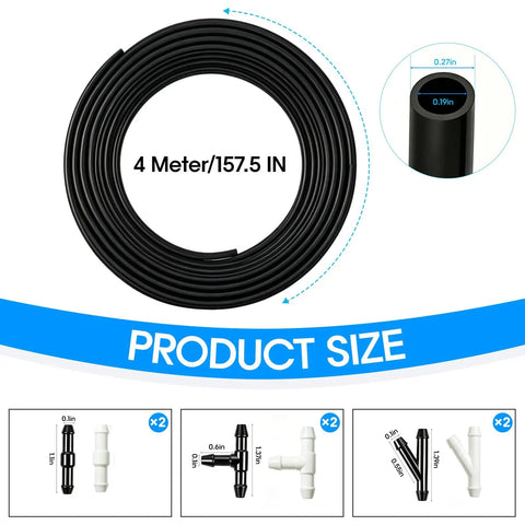 Universal Windshield Washer Hose Repair Kit 13 Ft Flexible Washer Fluid Hose With 12 Connectors Rock Solid Wiper Hose