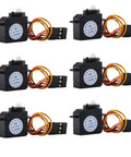 Set of six Mini Micro Servo Motor 2.1g 180 Degree Rotation DM S0020 with POM plastic gears and coreless design