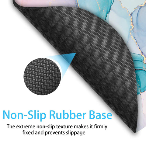 Compact 6x7 Inch Mouse Pad For Laptop And Keyboard Tray, Built For Home Office And Travel, Non Slip Rubber Base, Waterproof Surface, Cyan Blue Marble
