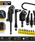 Flexible Drill Bit Extension Set With Magnetic Bit Holder 105 Degree And 360 Degree Right Angle Drill Adapters for DIY and Repair
