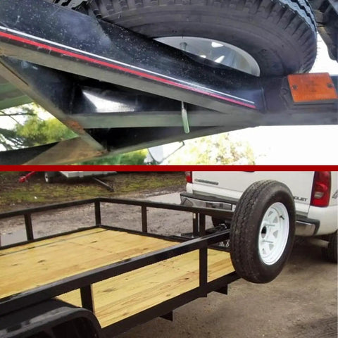 Trailer Spare Tire Mount For Utility Trailers And Boats U Bolt Carrier Holder Side Mount Fits 4 Or 5 Lug Rims Up To 15 Inch Tires