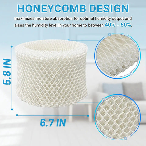 Honeycomb design of Six Pack Replacement HC888 Series Filter C For Honeywell HC888 HC888N HCM890 Duracraft Walgreens humidifiers.