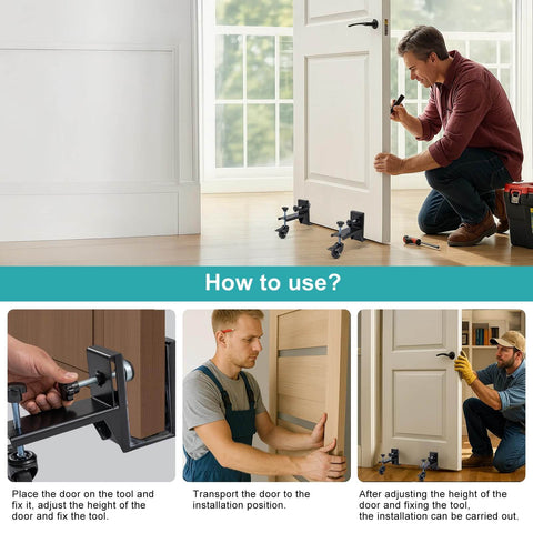 Heavy Duty Door Lifter Kit With Rolling Door Dolly Wheels For Pre Hung Doors Up To 800 Lb Pro Grade Go To Install Tools guide