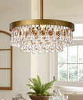 Modern Black Crystal Raindrop Chandelier Dope Round Tiered Pendant Light Fixture For Entryway Kitchen And Closet 1 Light 40W E12
