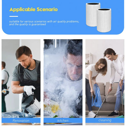 Replacement Filters For 411 Series Air Purifiers 2 Pack With Two Particle Filters And Two Activated Carbon Filters, H13 Filtration