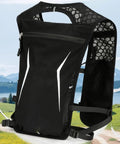 Hydration Pack For Running With Breathable Back Panel And Built In Water Reservoir Lightweight Running Vest on outdoor background