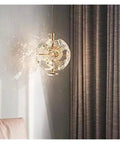 Modern Indoor Bedroom Crystal Luxury Pendant Light Ceiling Light,installable, showcasing elegant design with crystal and gold finish.