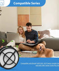 Two Pack Pet Hair Eraser Filters For Upright Vacuums Compatible With Bissell 1650 2281 2475 2461 with couple and dog