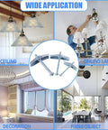 Beefy Heavy Duty Toggle Bolt And Wing Nut Kit 24 Piece Set With One Eighth Inch Three Sixteenth Inch And One Quarter Inch Sizes Zinc Plated Steel Round Head Fasteners For Hanging Heavy Stuff On Drywall, shown with ceiling light use