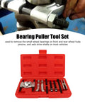 Badass 9 Piece Steel Bearing Puller Kit Universal Car Repair Tool For Wheel Hubs Axle Shafts Pinions Heavy Duty Gear Separator With Storage Box Garage Essential Fix Your Ride Fast Anytime Reliable Performance Tough Build Power. red 9-piece steel bearing puller kit in case
