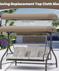 Porch Swing Canopy Top Replacement For Outdoor GCS00229C Beige Shade Cover size details in garden setting
