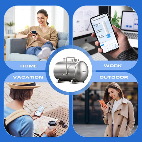 Wi Fi Heating Oil Tank Monitor With Ultrasonic Level Sensor And App Alerts Remote Fuel Gauge For Diesel Water Storage And Home Heating Systems Real Time Tank Level From Anywhere On Your Phone stainless steel tank monitor with app use