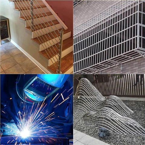 JoyTube 5/16 in OD 304 stainless steel tubing, 8 in length, 1/50 in wall, weldable round metal pipe; set of 4.