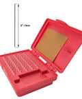 Heavy Duty Steel Pin Gauge Set Minus Gage M0 50-Piece with Plastic Case open showing pins 0.011 to 0.060 inches