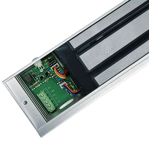 Beefed Up Heavy Duty Electric Magnetic Lock With 500Kg Holding Force for Single Door showing internal circuitry and components