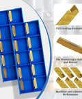 20Pcs MGMN200 G 2mm Grooving Cutoff Carbide Inserts For CNC Turning And Milling With CVD Yellow Coating in blue case