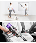 Cordless Vacuum With Motorbar Cleaner Head For Hardwood Floors And Carpets, Detangles Hair, Converts To Handheld, 100AW Suction