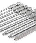Security Torx 90mm Power Blade Set 9 Piece For Heavy Duty Fastener Drives Long Reach Torx Security Bits Pro Grade Steel