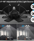 4 Pack Ultra Bright LED Garage Lights 28,000 Lumens With 6 Plus 1 Deformable Panels 6500K Cool White E26 Screw In Bulbs