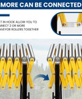Heavy Duty Adjustable Roller Conveyor With Expandable Flex Deck And Smooth Glide Wheels Built Tough 660 Lb Capacity, features built-in hook for connecting multiple rollers.