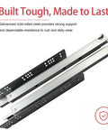 6 Pair 14 Inch Undermount Drawer Slides Soft Close Full Extension Cabinet Hardware showing galvanized steel for durability.