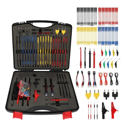 104 Piece Automotive Circuit Test Leads Kit With Alligator Clips Banana Plugs Multimeter Probes And Oscilloscope Probes set