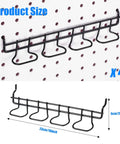 4 Piece Pegboard Tool Hooks Set With Stainless Steel Ring Hangers For Pliers And Small Tools, Black Finish, fits 1/4-inch pegboards