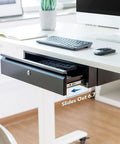 Heavy Duty Steel Under Desk Drawer With Key Lock And Smooth Glide Tracks For Secure Private Slide Out Table Storage Organizer, 20.2x12.2x4.3 inches.