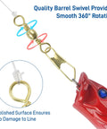 Heavy Duty Fishing Snap Swivels With Barrel Swivel And Safety Snap Lure Connector, 360 Degree Spin For No Twist, Stainless Steel Copper Build, Pro Grade Strength, Wear Resistant, Corrosion Resistant Gear For Freshwater And Saltwater, gold swivel with lure