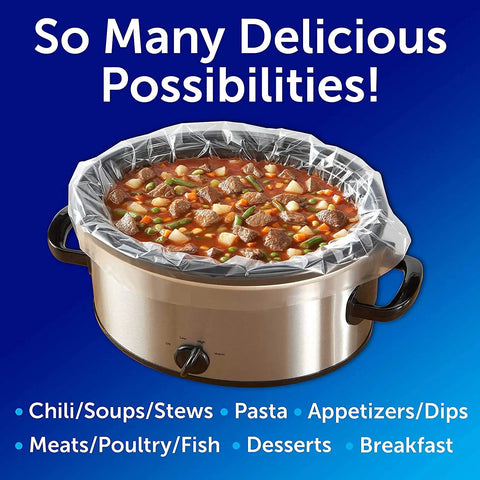 Slow cooker with Small Slow Cooker Liners For 1 To 3 Quart Pots Pack Of 5 Easy Cleanup In Eight Seconds Or Less No Soak Required