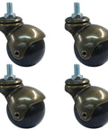 2 Inch Ball Caster Wheels Set Of 4 With Threaded Stem 360 Degree Swivel Furniture Casters For Chairs And Cabinets Antique Bronze Finish
