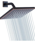 8 Inch Square Rain Shower Head High Pressure Stainless Steel 304 With Oil Rubbed Bronze Finish Self Cleaning Silicone Jets