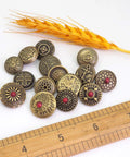 Antique Bronze Snap Button Set For Wallets And Leather Crafts, 15 Size Variants, Zinc Alloy Caps With Copper Sockets, DIY Kit